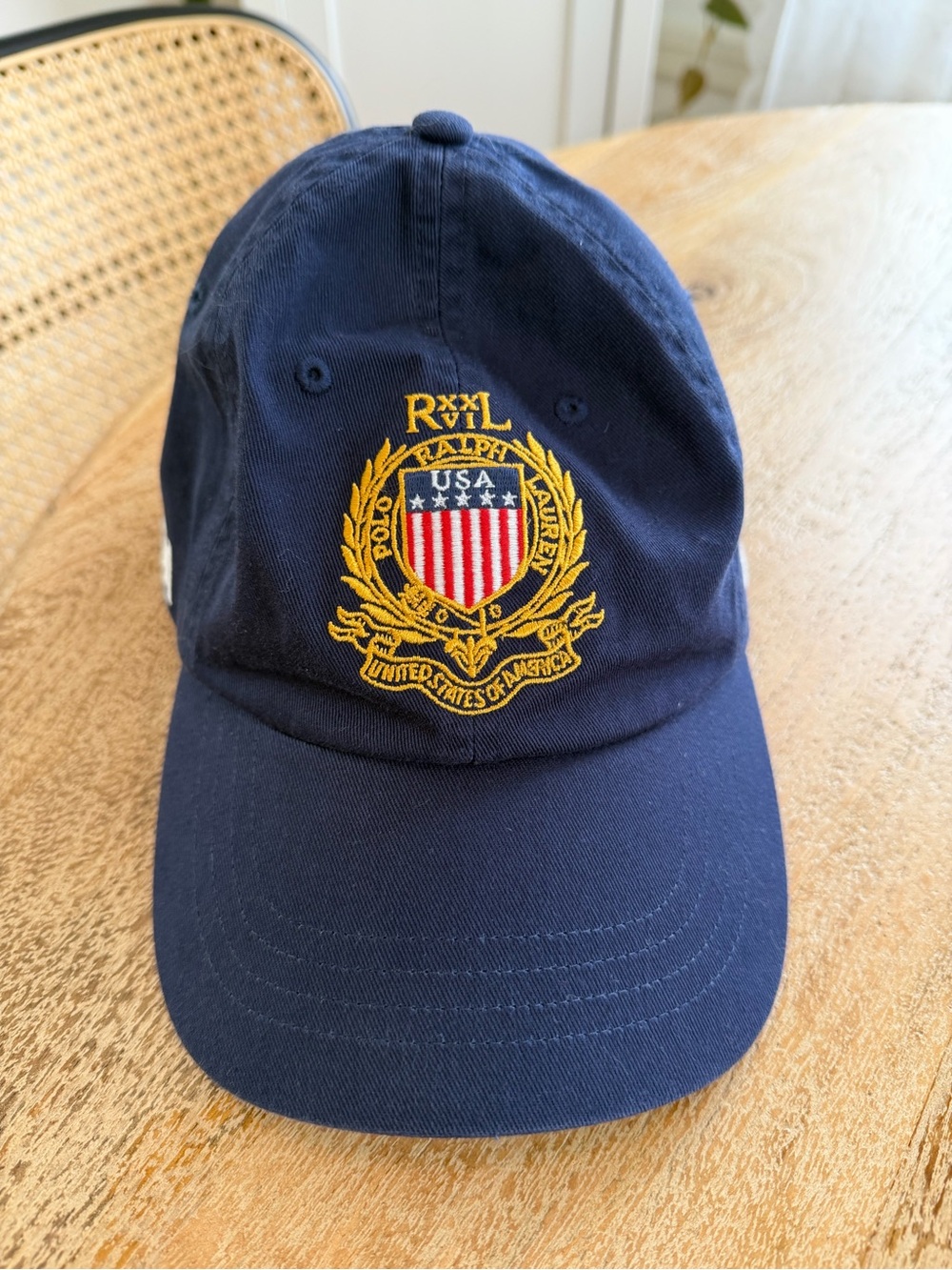 Polo by Ralph Lauren Navy Baseball Cap with Gold Crest Patch